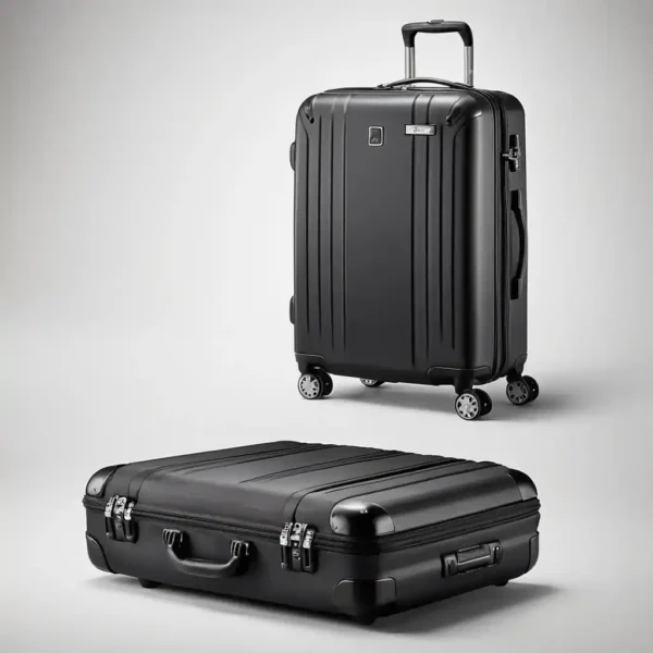 Hard-Shell Carry-On Luggage with 360° spinner wheels, TSA lock, and organized compartments for travel.