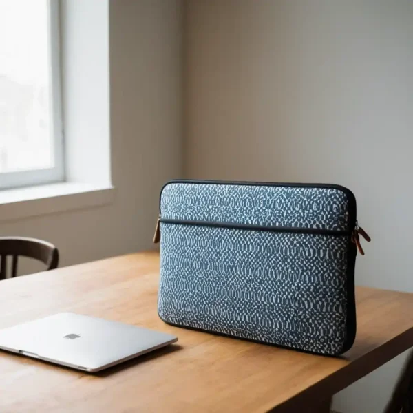 Blue laptop sleeve