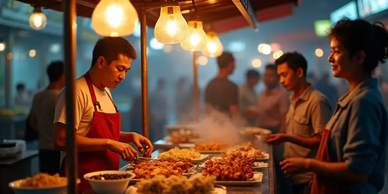 Street food vendor selling affordable and authentic local dishes.