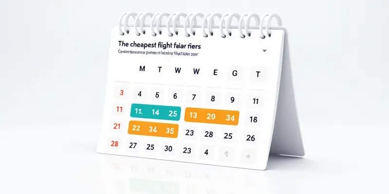 Calendar displaying highlighted dates for the cheapest flight fares.