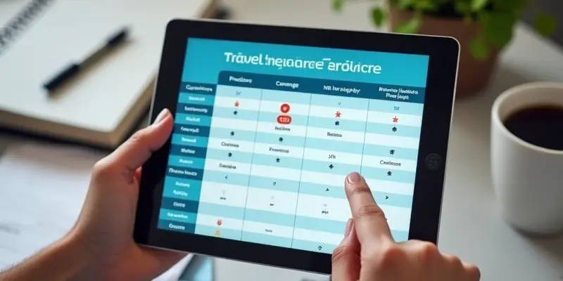 Comparison chart of travel insurance providers, helping budget travelers choose affordable and suitable insurance plans.