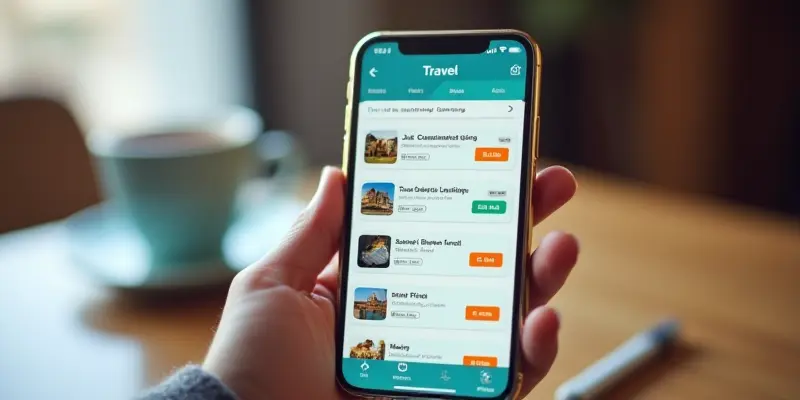 Travel app displaying cheap lodging options for budget travelers.