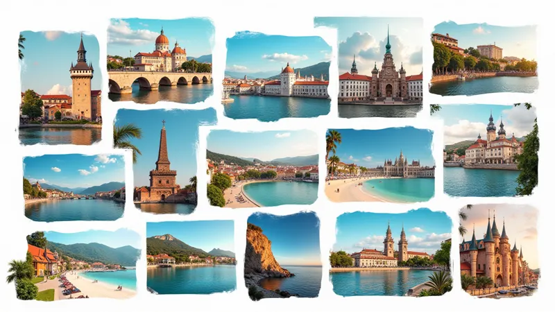 Collage showcasing diverse affordable travel destinations around the world cheap international vacations